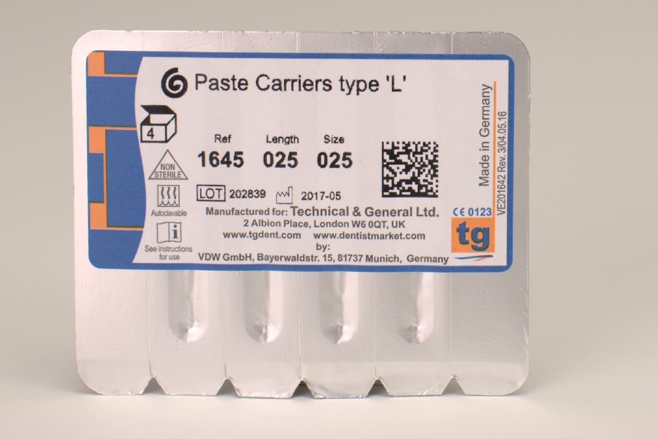 tg Paste Carrier 25mm Size 025 4pcs
