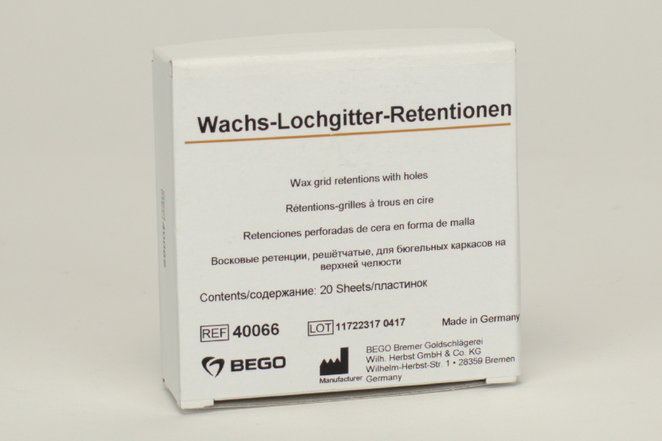 Wachs-Lochgitter-Retentionen  20St