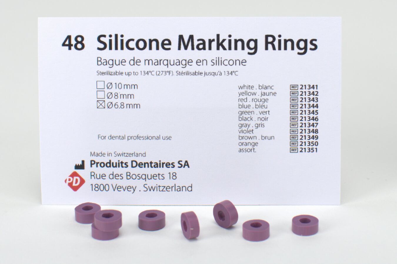Silikon Ringe 6,8mm violett 48St