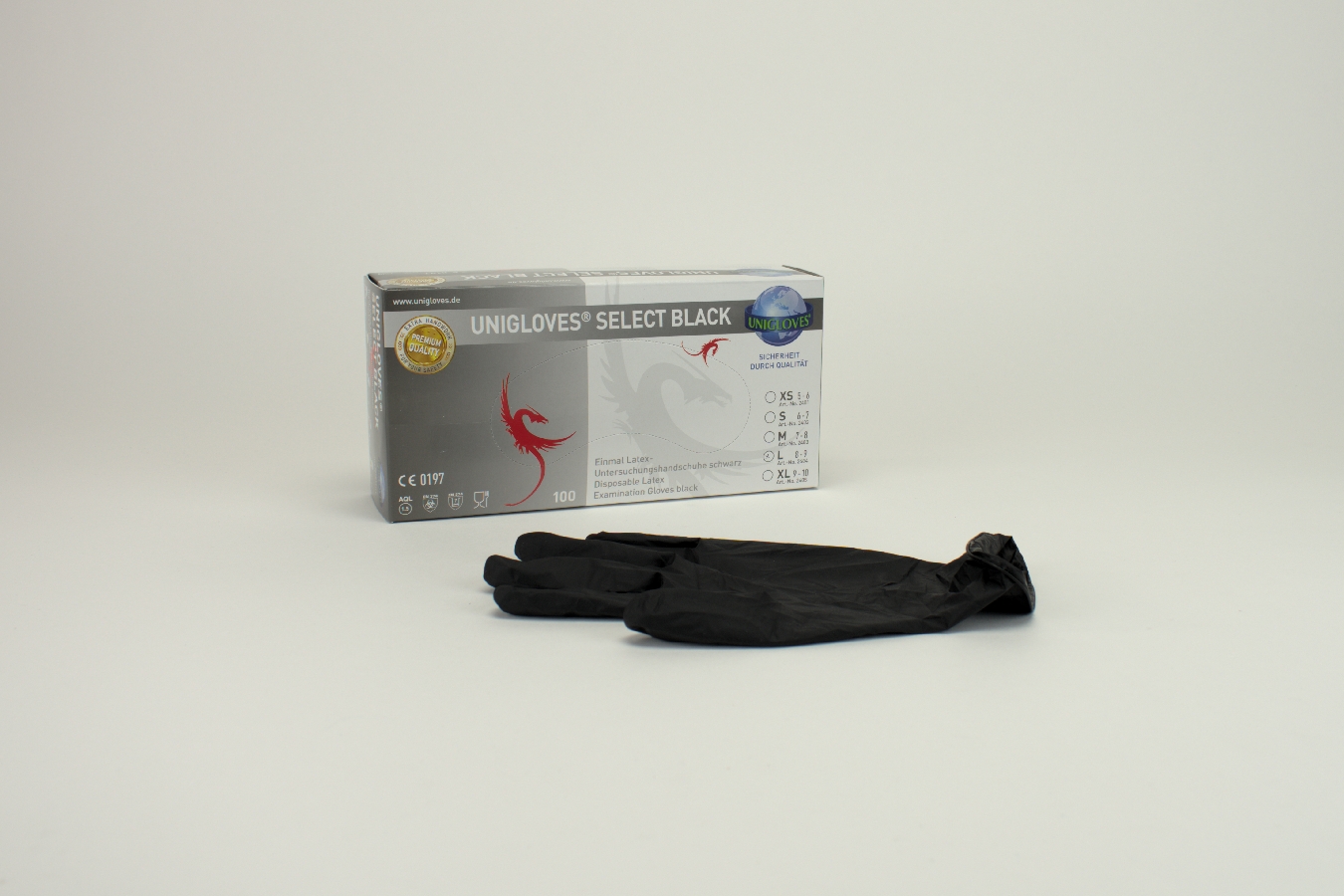 Select Black Latex  Handschuhe puderfrei L 100 Stück
