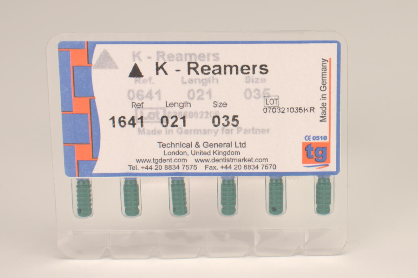 tg K-Reamers 21mm Size 035 6pcs