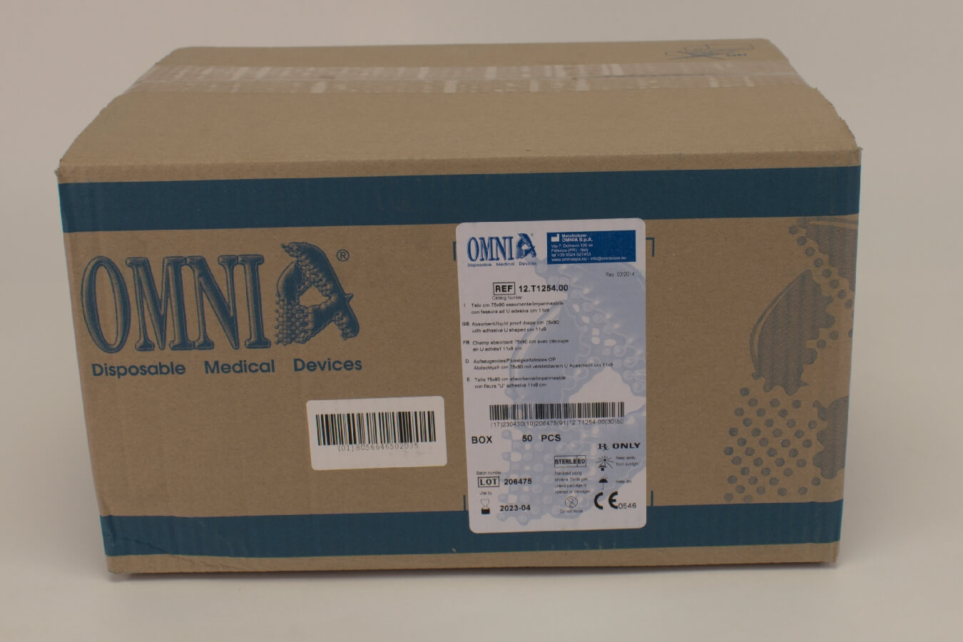 Omnia OP Tuch U-Aussch.75x90 h-blau Karton