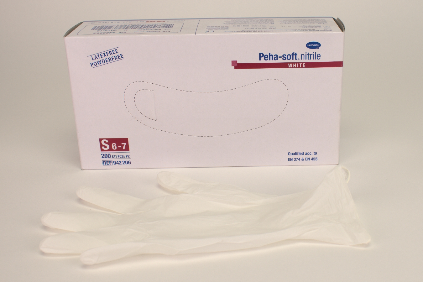 Peha-Soft Nitrile white puderfrei Gr.S 200St