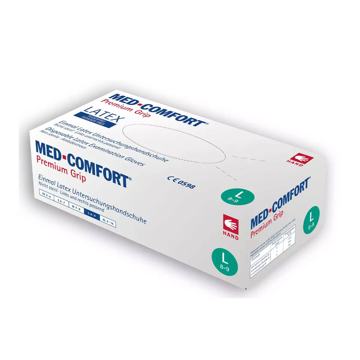 Med-Comfort Premium Grip Latex puderfrei XL 100 Stück
