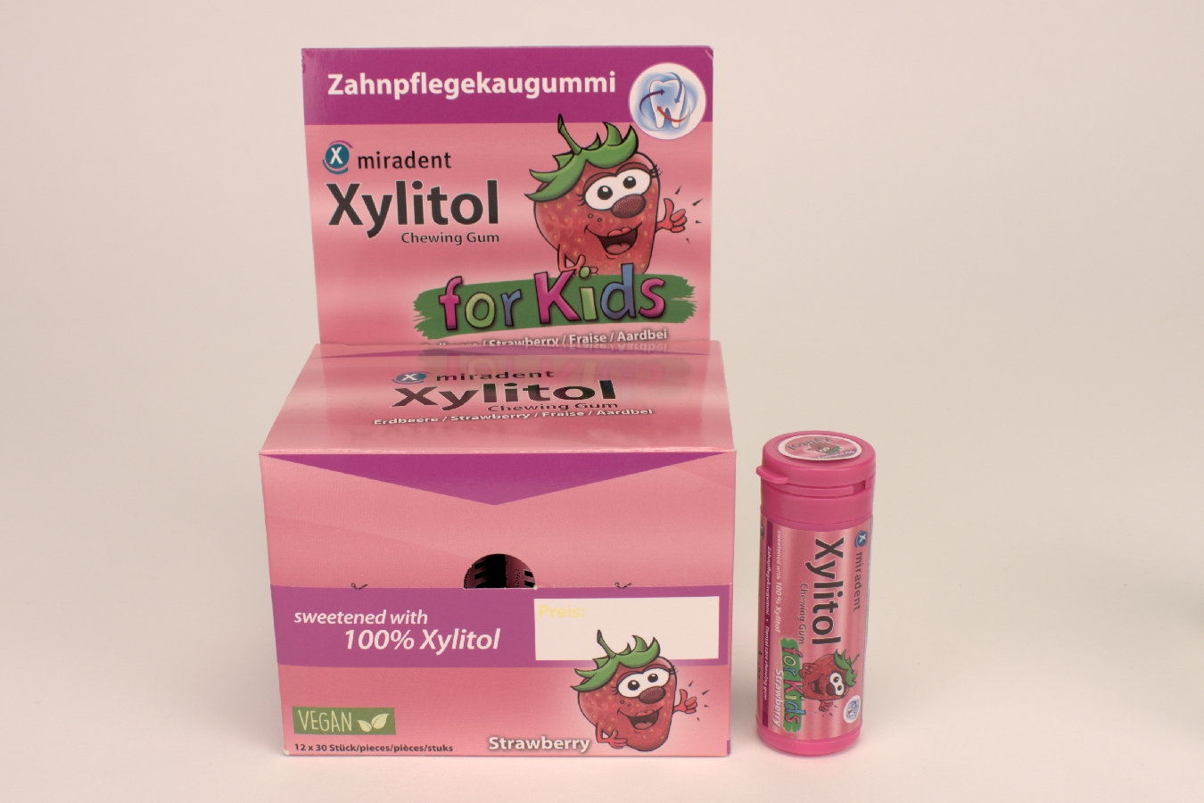 Xylitol Chew. Gum für Kids Erdbeer 12er
