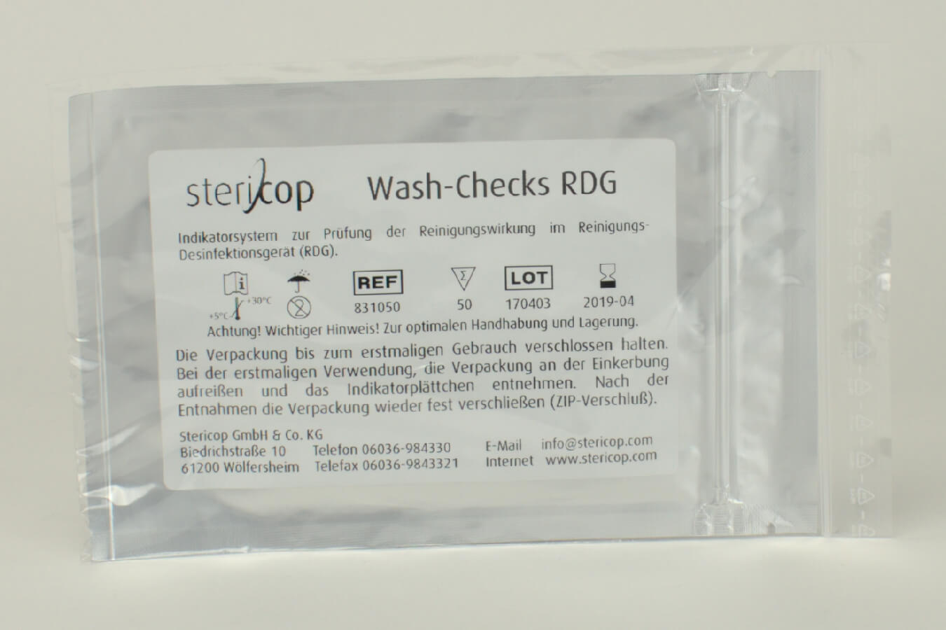 Wash-Checks Indikatorplättchen RDG 50 Stück