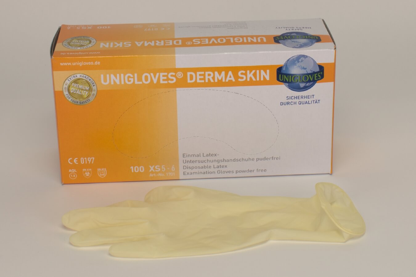 Derma Skin Latex Handsch. puderfrei XS 100 Stück