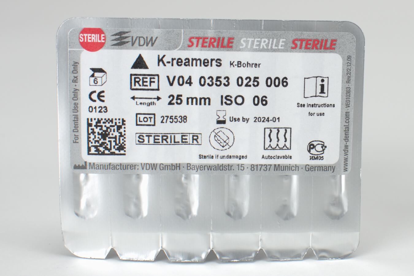 K-Bohrer 53/ 06 25mm steril 6 Stück