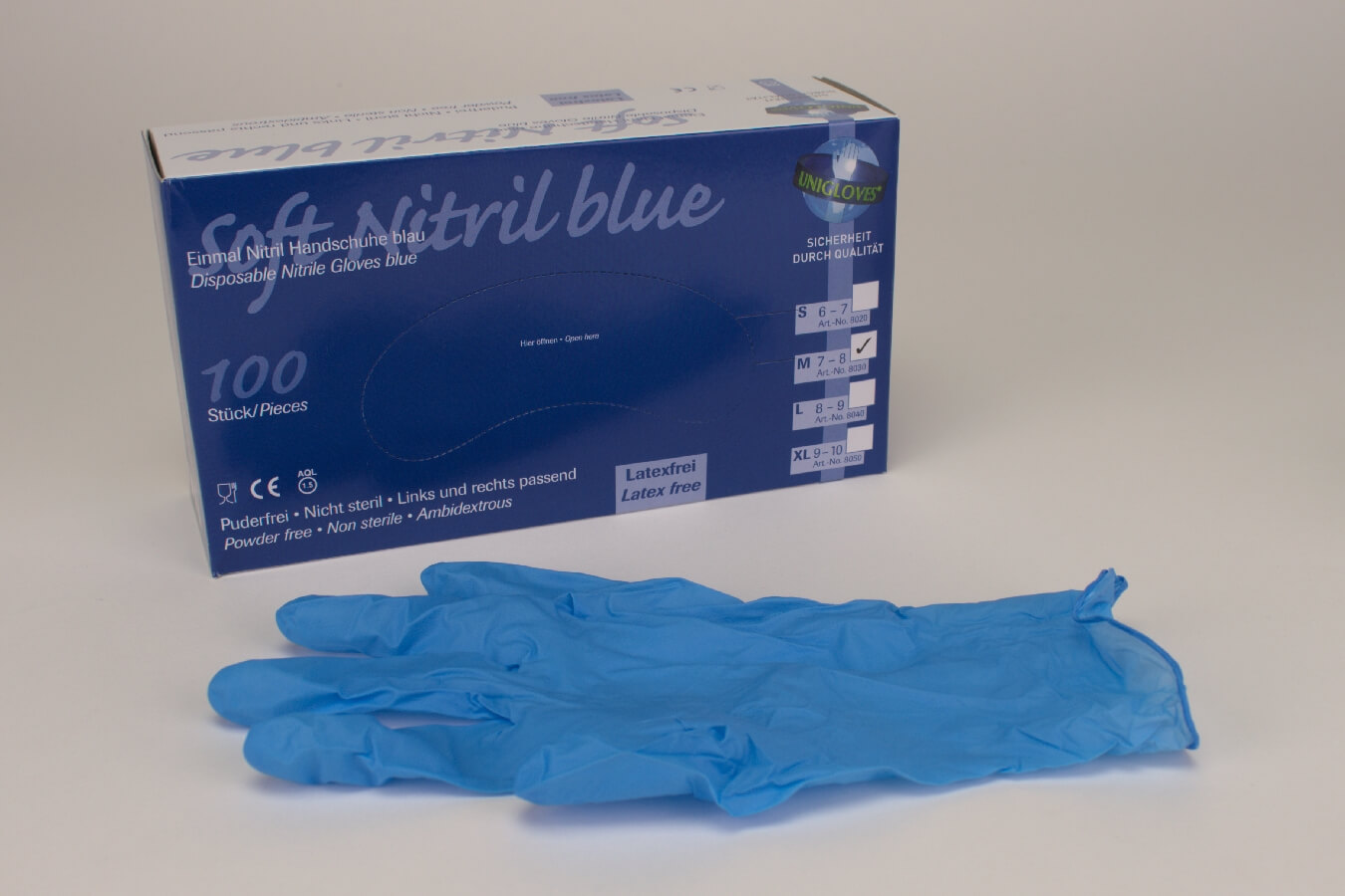 Eco Blue Nitril puderfrei Gr. M  10x100 Stück