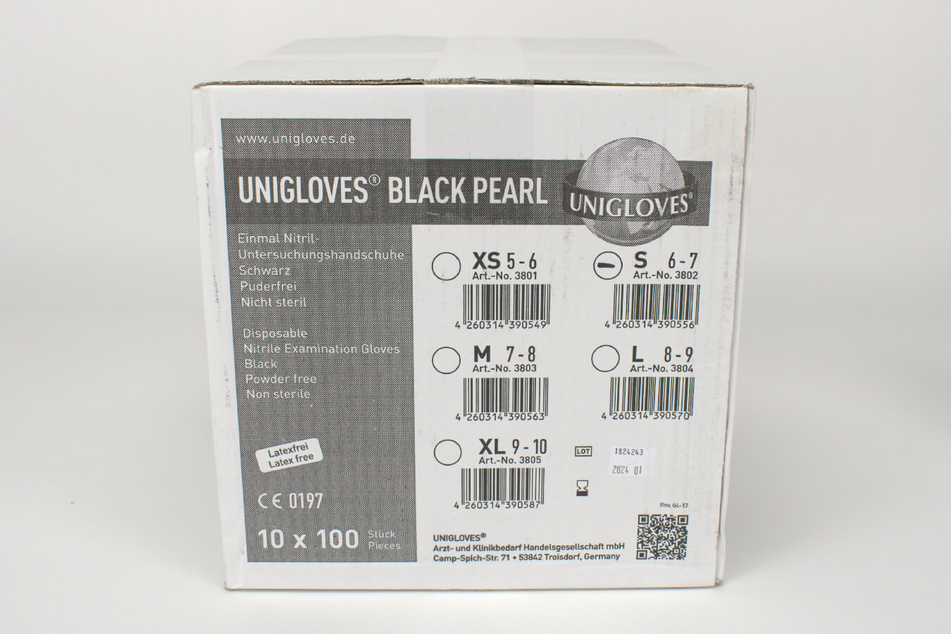 Nitril Black Pearl  S  10x100 Stück