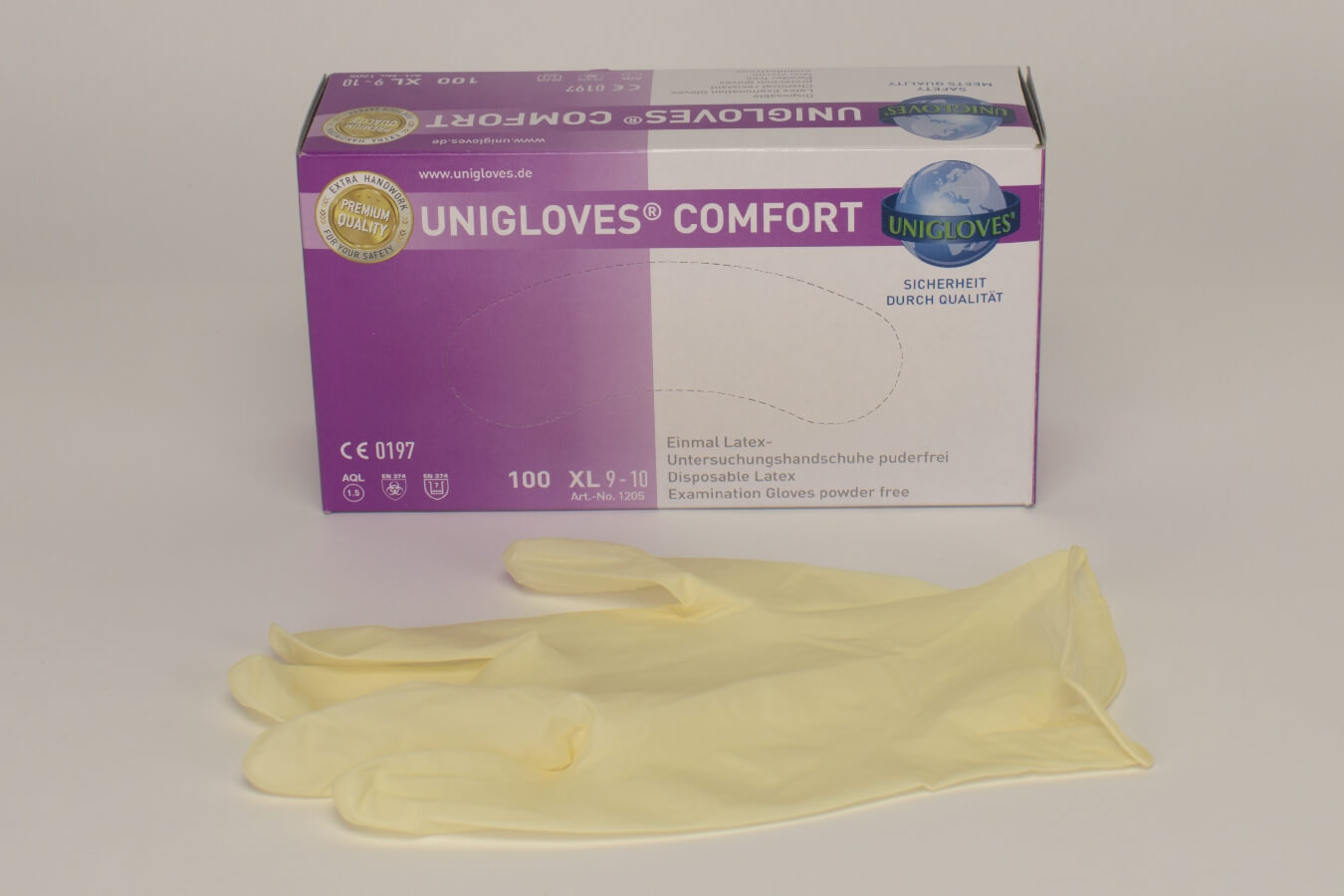 Dental Praxisbedarf & Zubehör: Comfort Latex Handschuhe pdfr XL 100 Stück