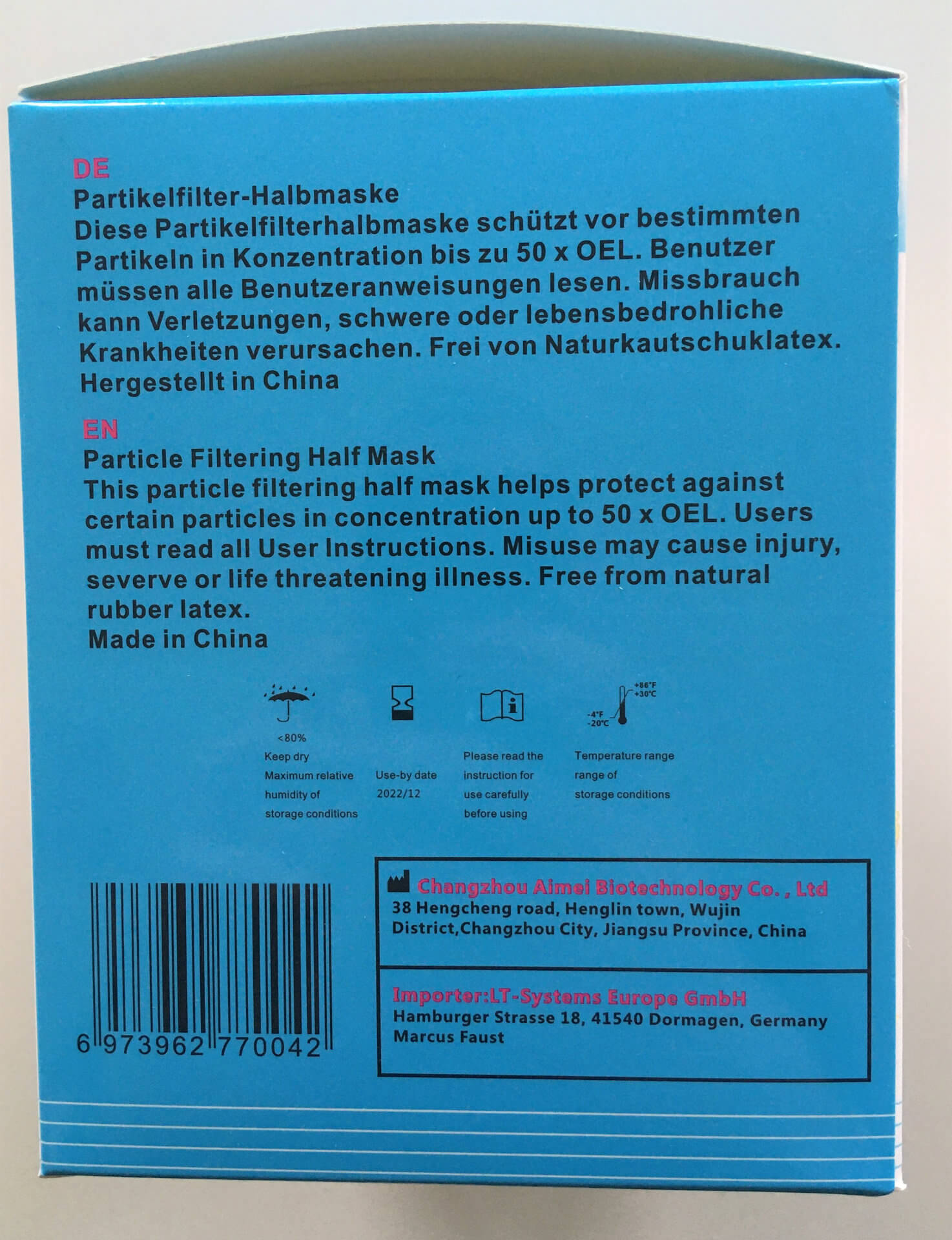 Atemschutzmaske FFP2  40er Packung EN149:2001+A1:2009