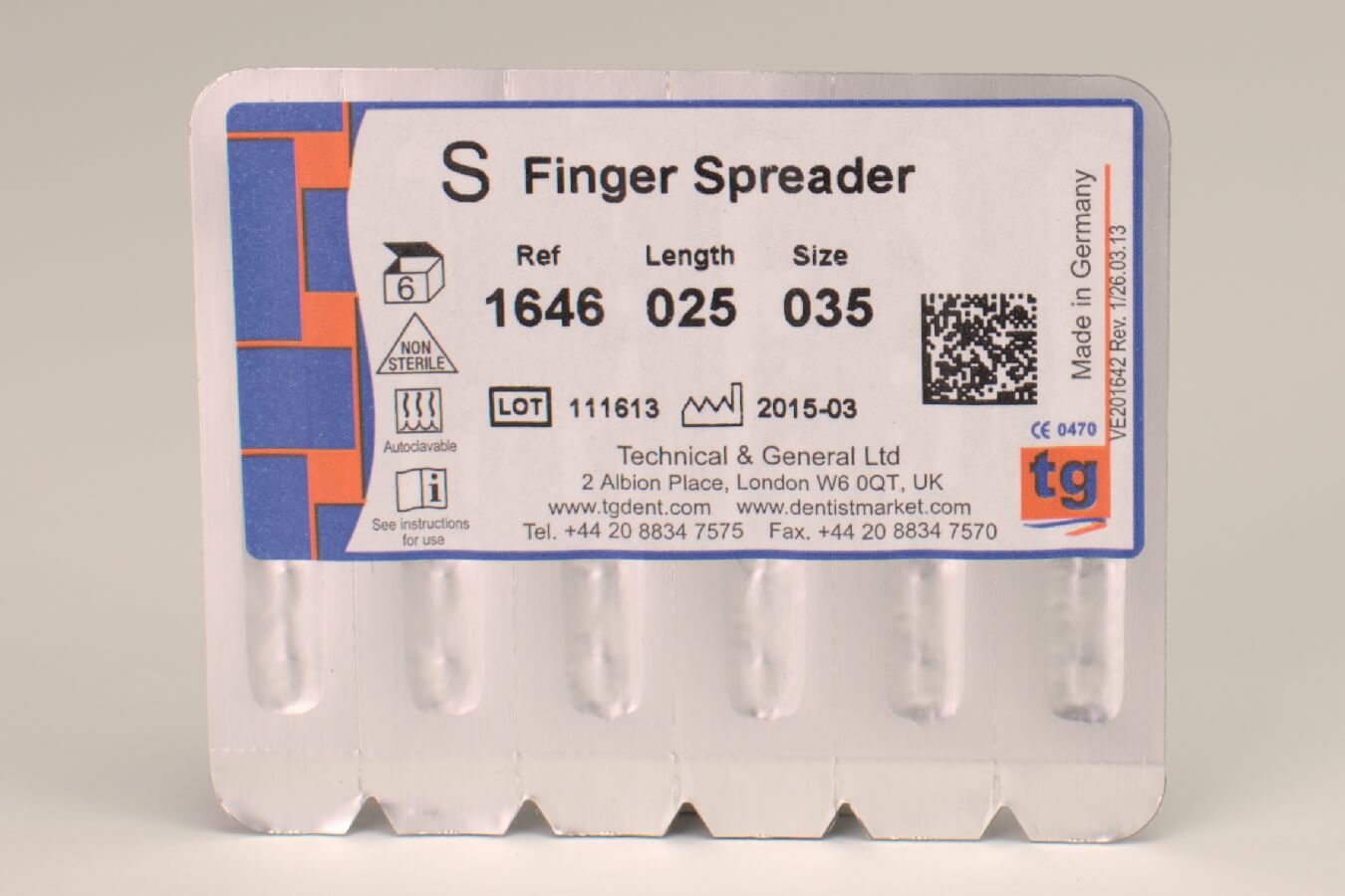 tg Finger Spreader 25mm Size 035 6pcs