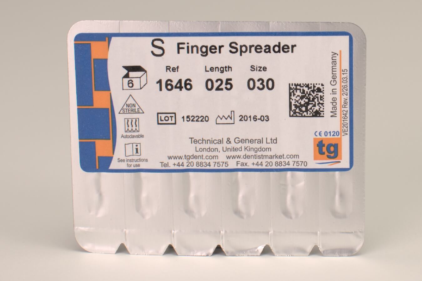 tg Finger Spreader 25mm Size 030 6pcs