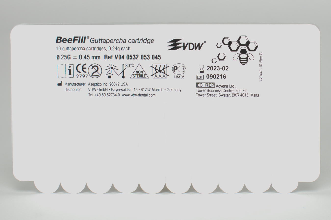 BeeFill GP-Kartusche 25G 0,45mm Pa
