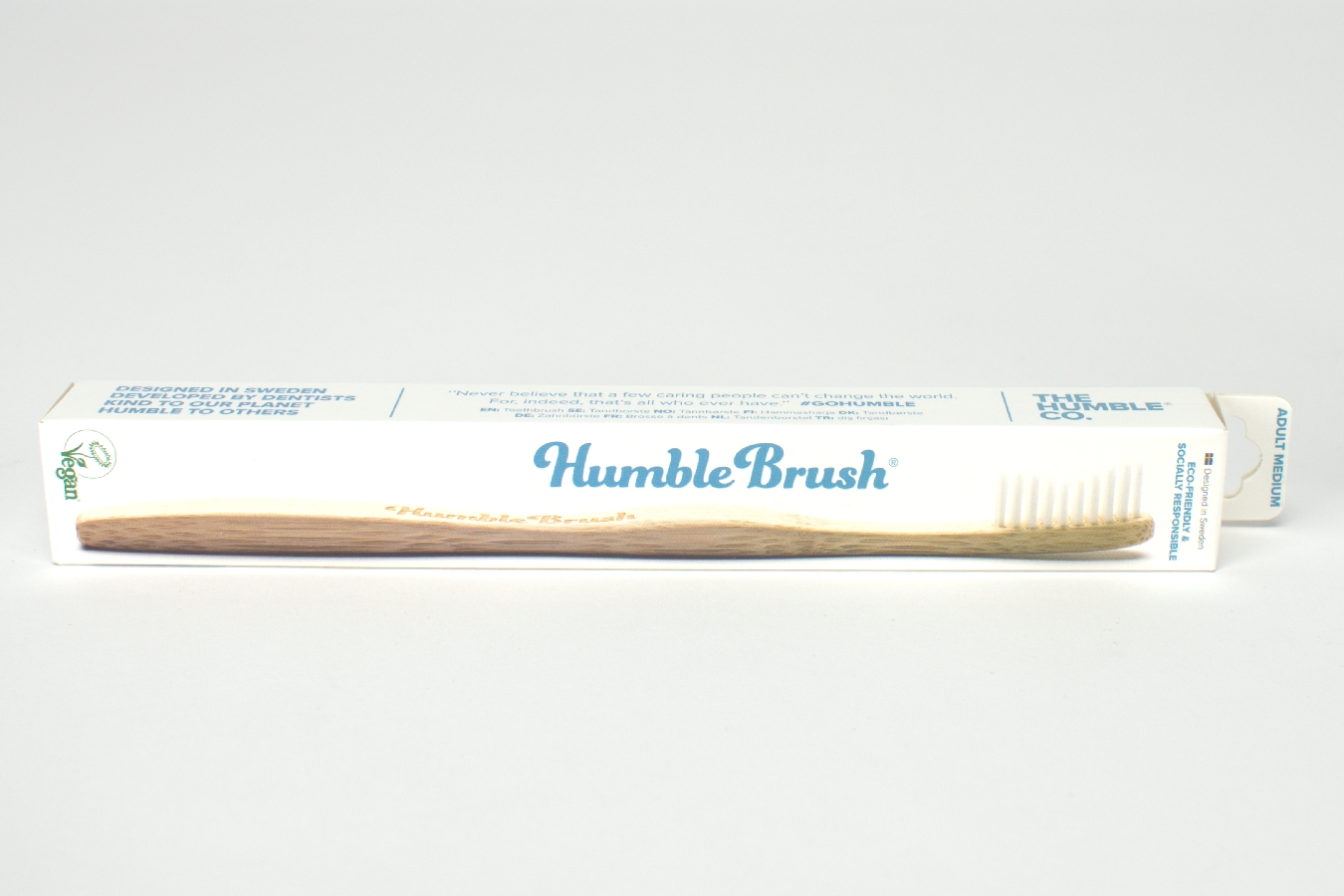 Humble Bambuszahnbürste med. weiß